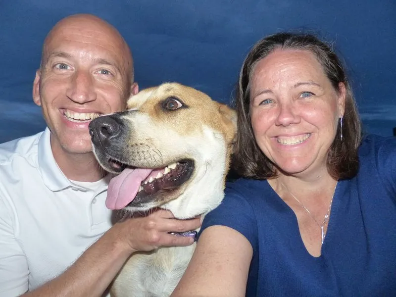 Jeff and Amy with their dog