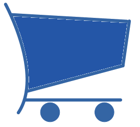 a blue shopping cart icon