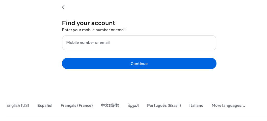 A Screen Shot of the Facebook Find Your Account log page. You're Not Locked Out of Your Facebook